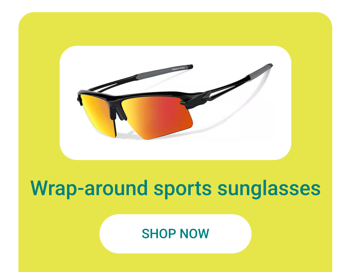 Wrap-around sports sunglasses